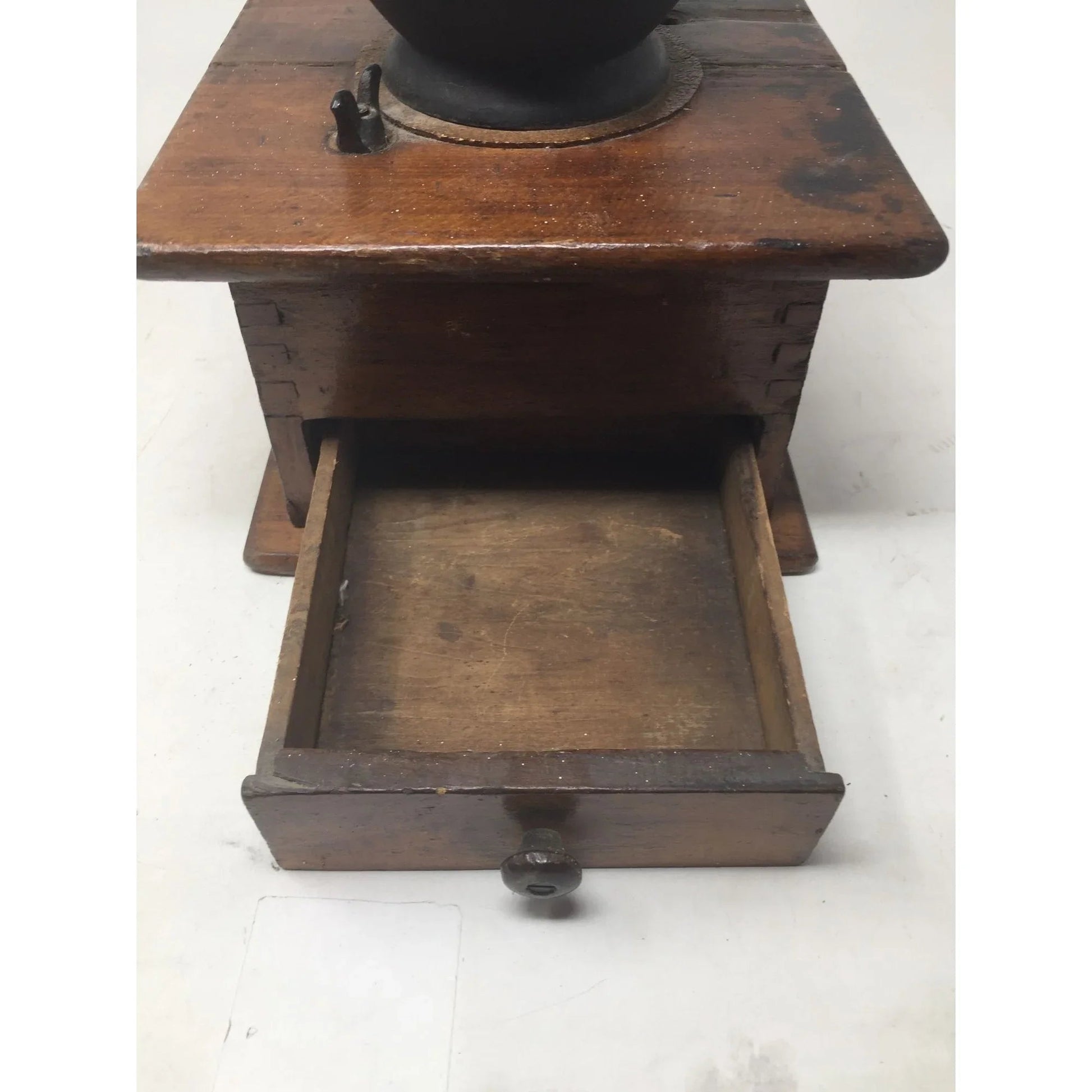 Antique Wood and Cast Iron Manuel Coffee Grinder - A+ Stuff - primitive kitchen tools - A+ Stuff