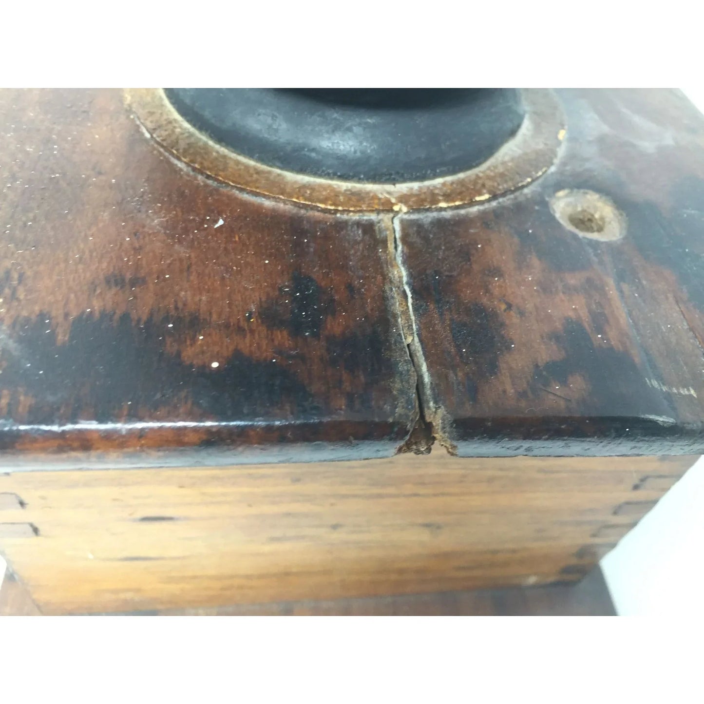 Antique Wood and Cast Iron Manuel Coffee Grinder - A+ Stuff - primitive kitchen tools - A+ Stuff