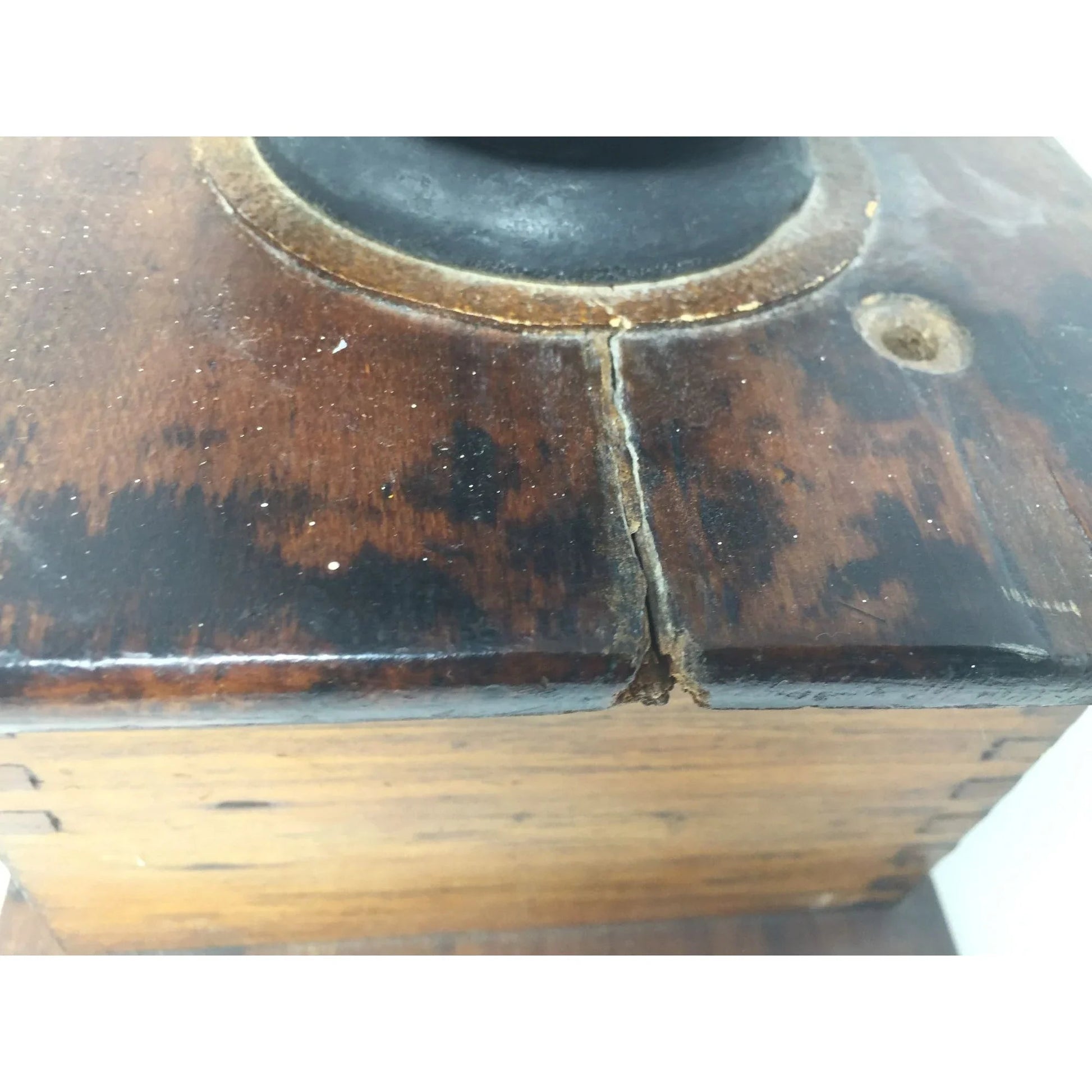 Antique Wood and Cast Iron Manuel Coffee Grinder - A+ Stuff - primitive kitchen tools - A+ Stuff