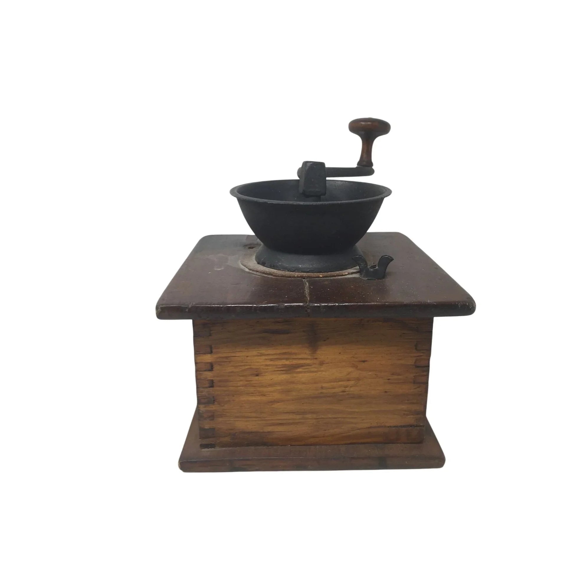 Antique Wood and Cast Iron Manuel Coffee Grinder - A+ Stuff - primitive kitchen tools - A+ Stuff
