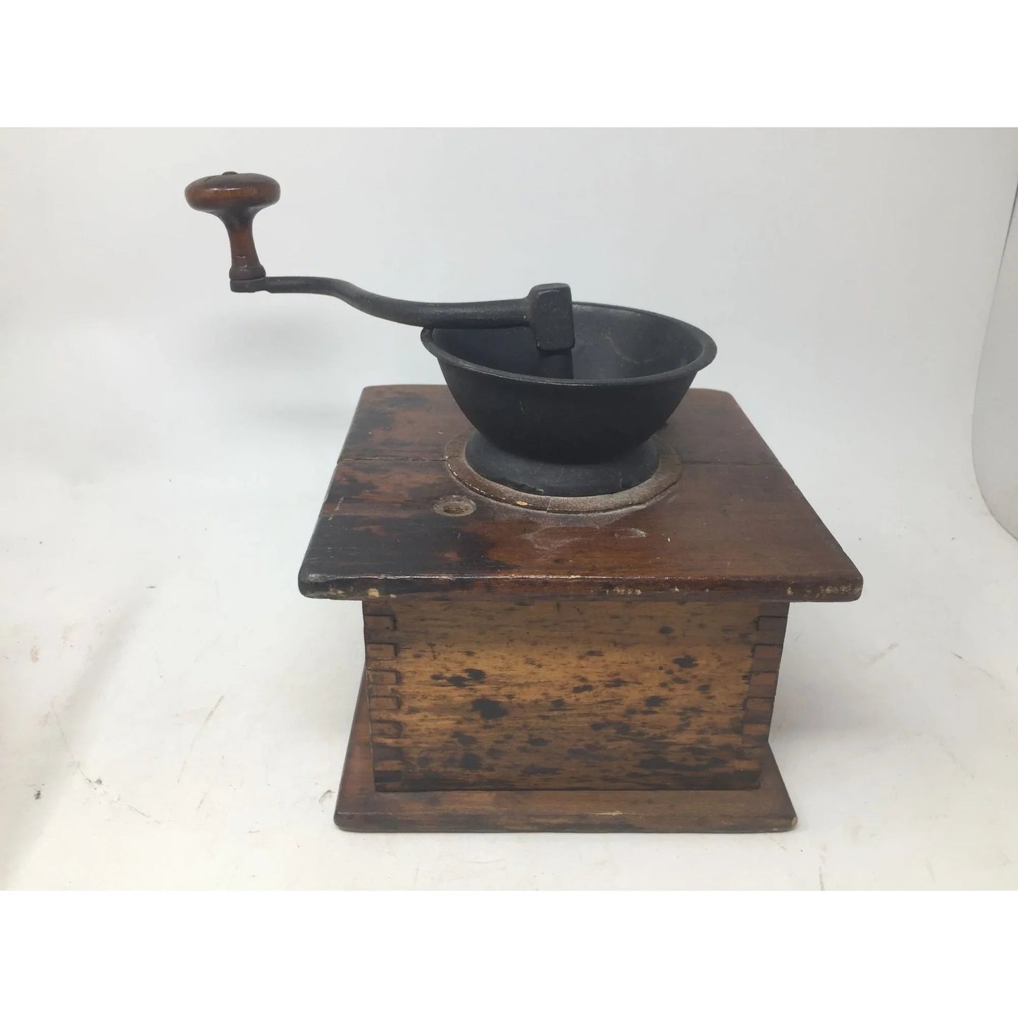 Antique Wood and Cast Iron Manuel Coffee Grinder - A+ Stuff - primitive kitchen tools - A+ Stuff