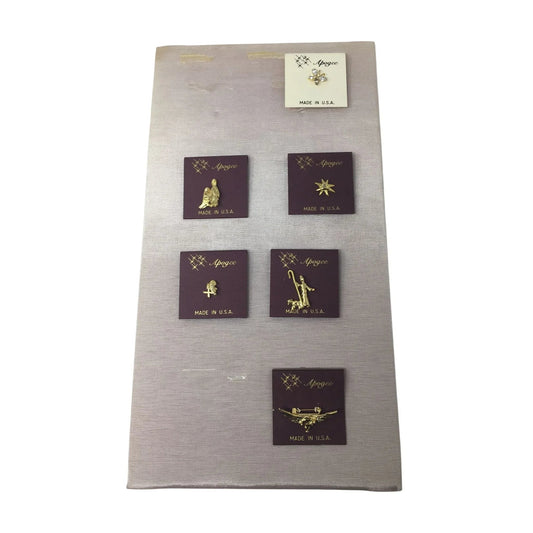 Apogee Religious Metal Christmas Story Gold Tone Pins (6) - apogee - pin - A+ Stuff