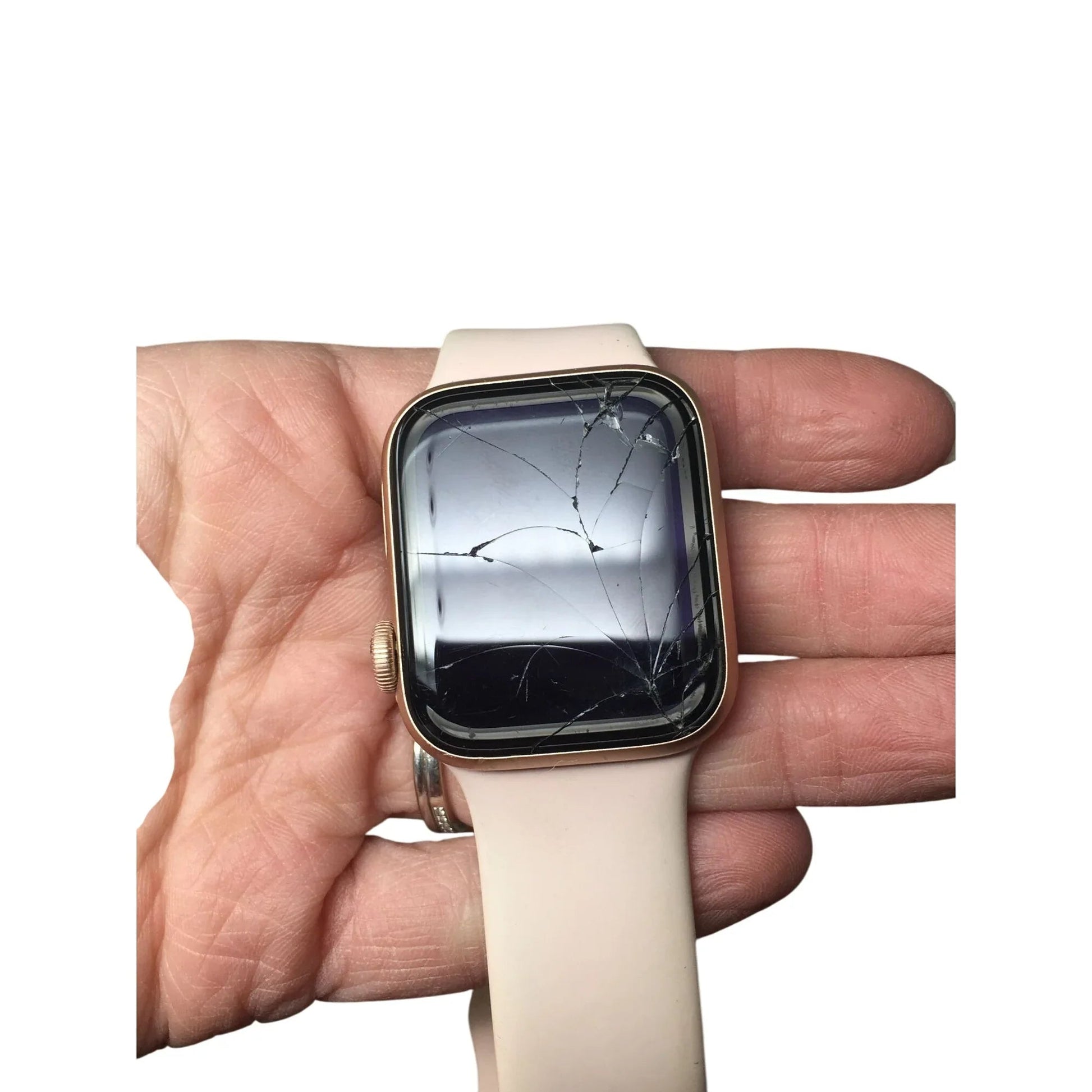Apple Watch Series 4 40mm Gold Aluminum Pink Sand Sports Band (Watch is Cracked - See pictures) - apple - Watches - A+ Stuff