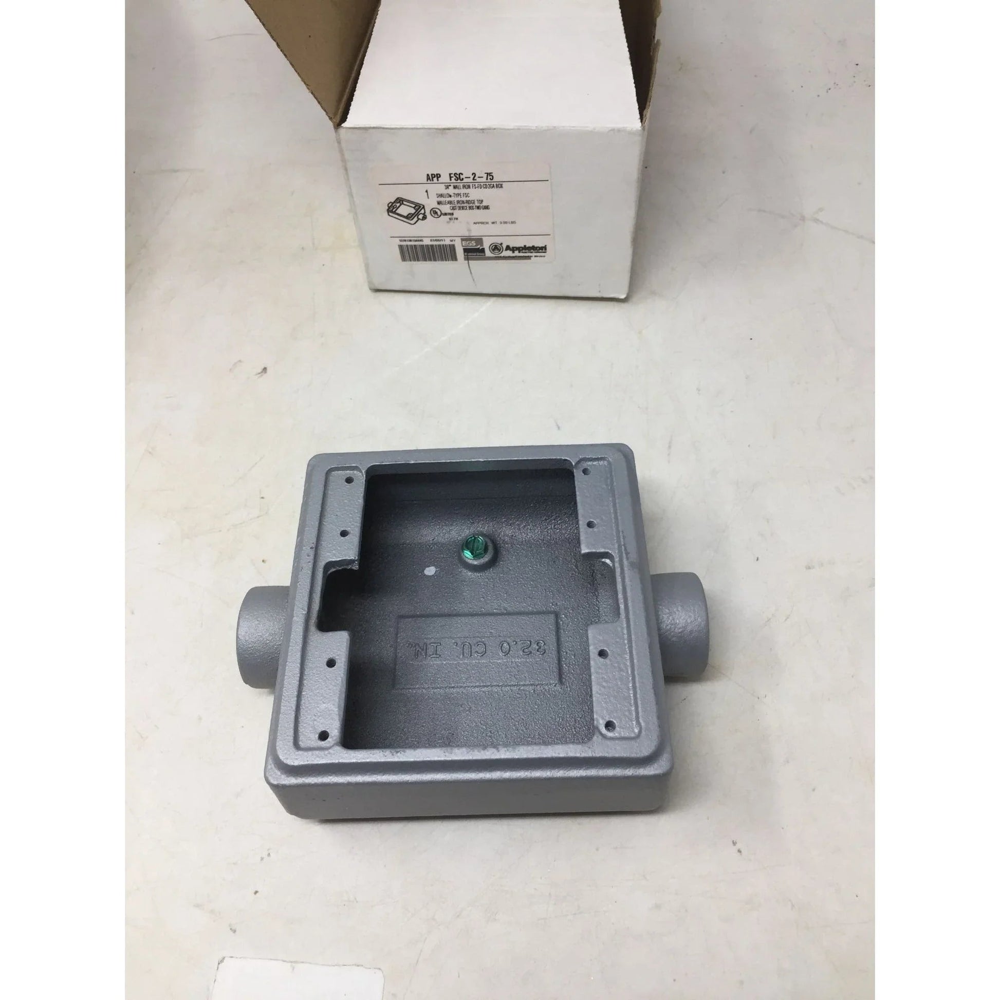 Appleton® UNILETS™ FSC275 Type FSC Heavy Duty Shallow Device Box With Internal Ground Screw, Malleable Iron, 32 cu - in Capacity, 2 Gangs, 2 O - Appleton - Tools - A+ Stuff