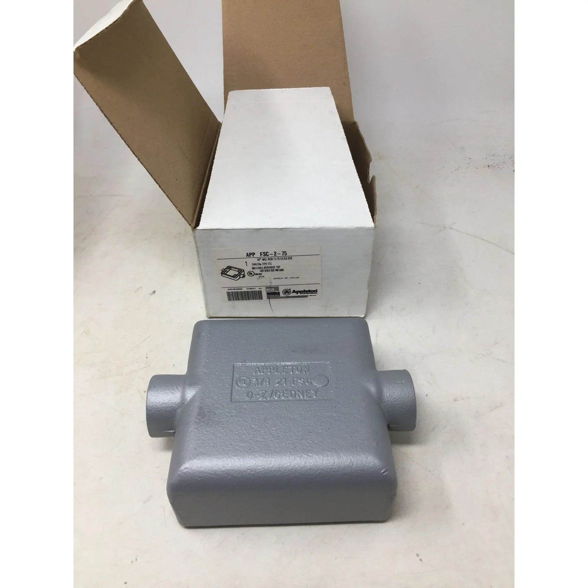 Appleton® UNILETS™ FSC275 Type FSC Heavy Duty Shallow Device Box With Internal Ground Screw, Malleable Iron, 32 cu - in Capacity, 2 Gangs, 2 O - Appleton - Tools - A+ Stuff