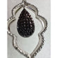 Black Diamond Cluster Leaf Dangle Earrings