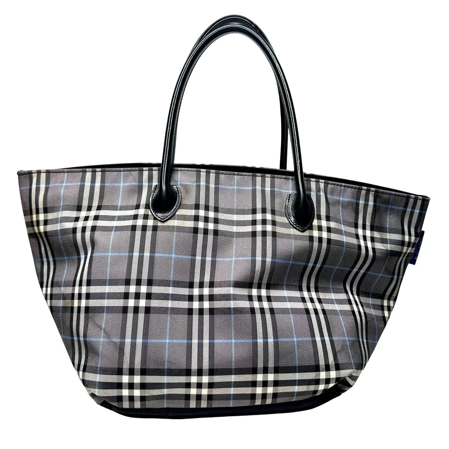 Autre Marque Burberrys London Gray Nova Check Blue Label NylonTote Bag - Burberry - Designer Bag - A+ Stuff