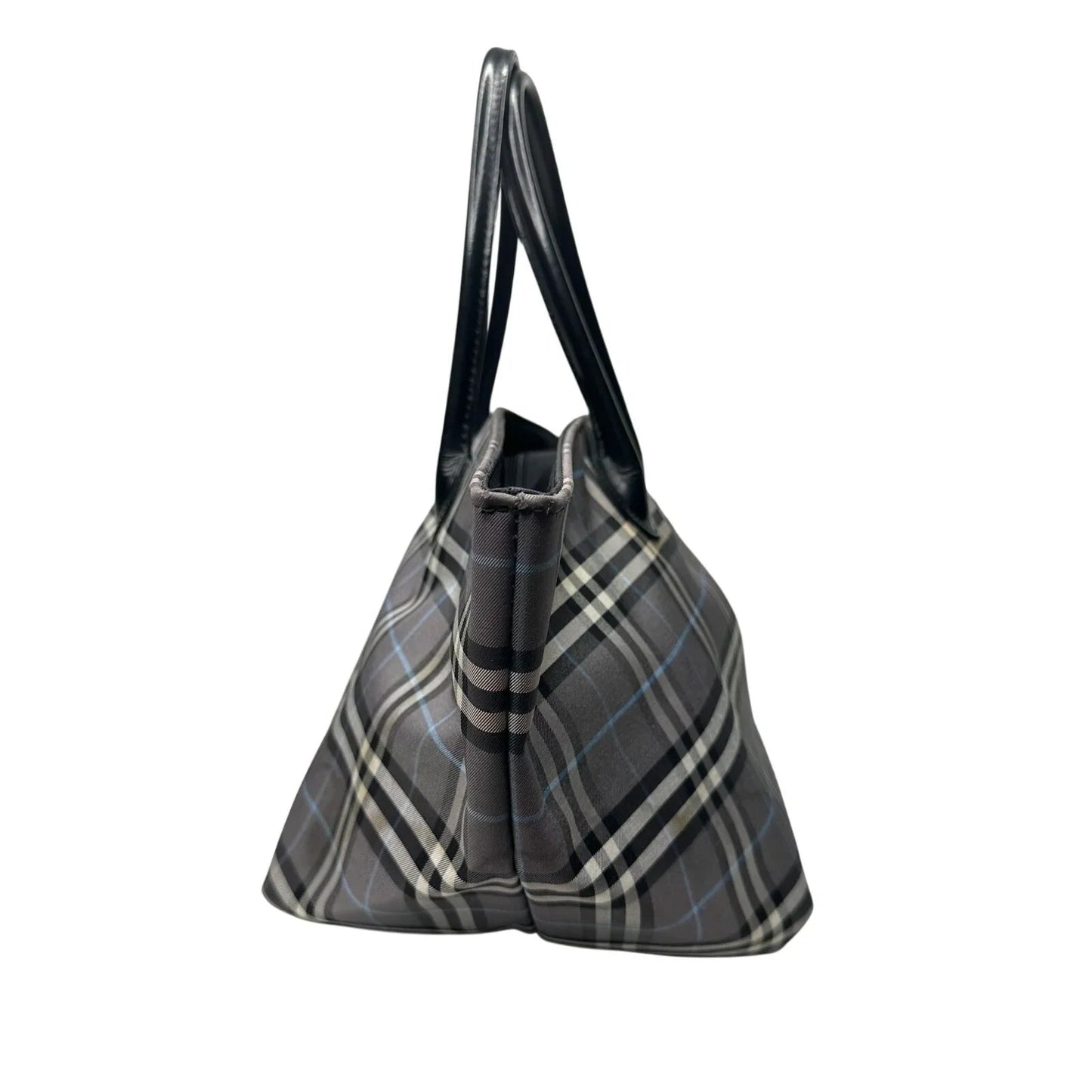 Autre Marque Burberrys London Gray Nova Check Blue Label NylonTote Bag - Burberry - Designer Bag - A+ Stuff