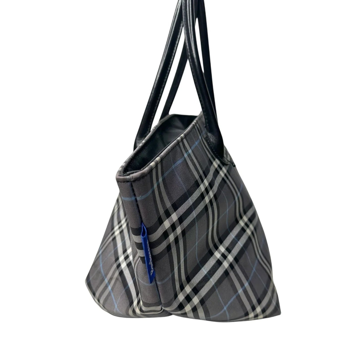 Autre Marque Burberrys London Gray Nova Check Blue Label NylonTote Bag - Burberry - Designer Bag - A+ Stuff