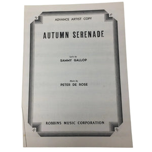 ''Autumn Serenade'' Vintage 1945 Sheet music