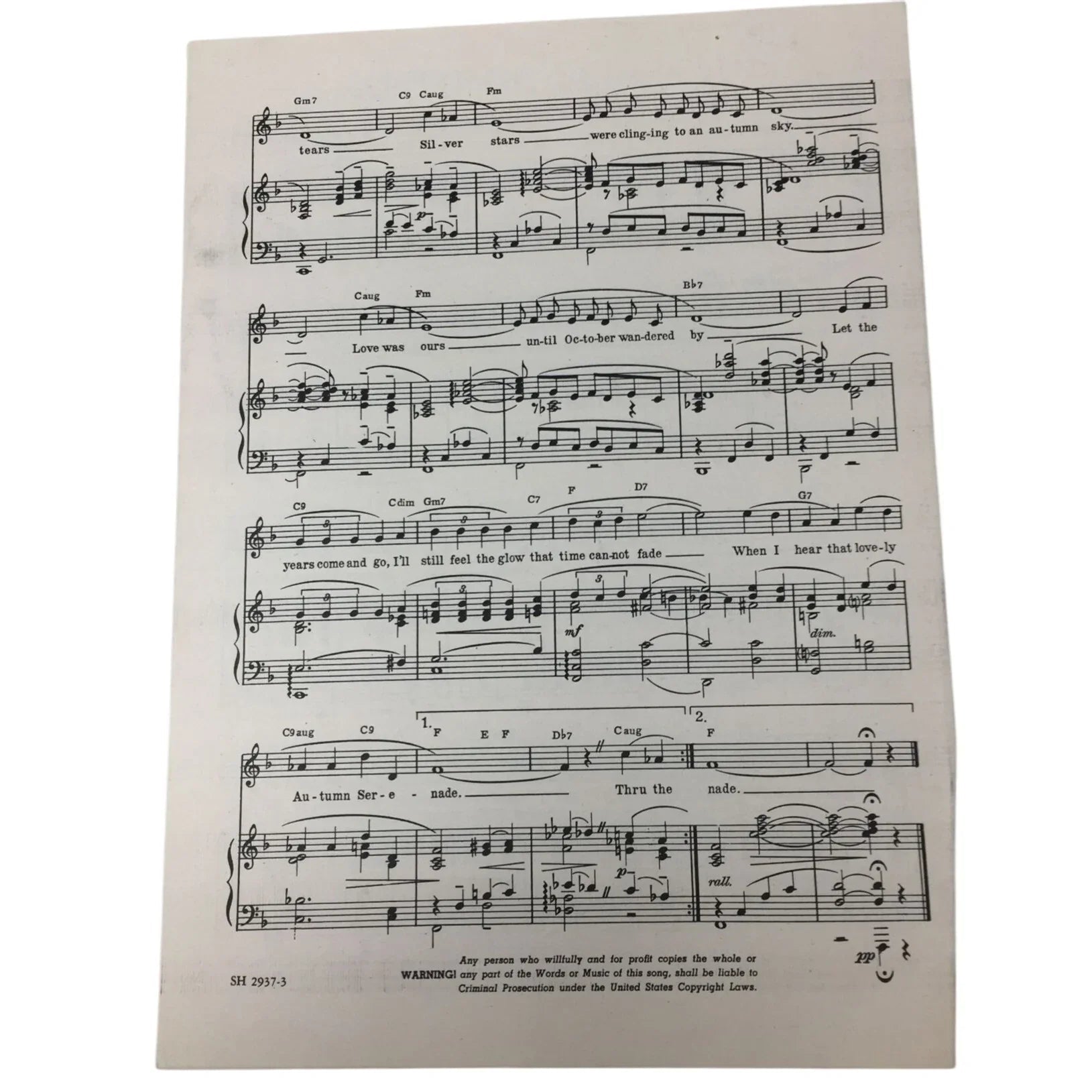 ''Autumn Serenade'' Vintage 1945 Sheet music - A+ Stuff - SHEET MUSIC - A+ Stuff