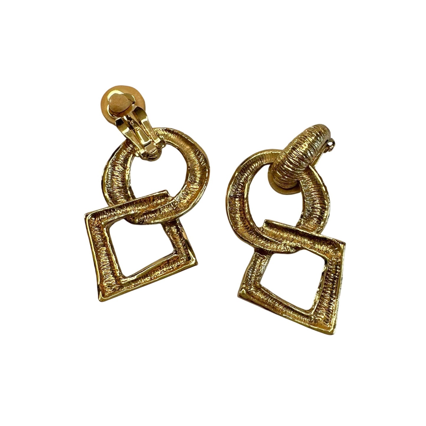 Yves Saint Laurent YSL Vintage Geometric Dangle Earrings