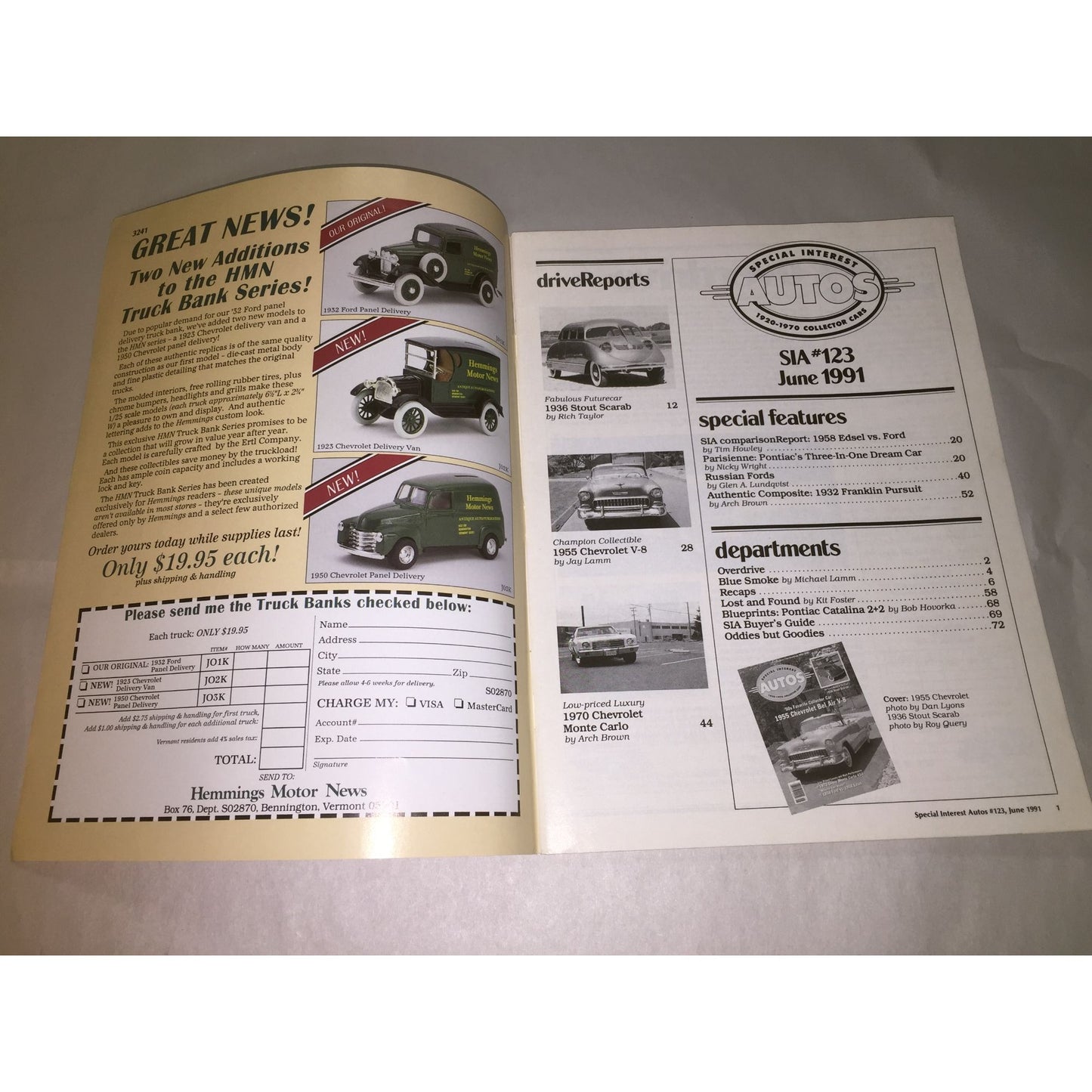 Autos Special Interest 1920-70 Collector Cars 1955 Chevrolet Bel Air V-8 Magazine