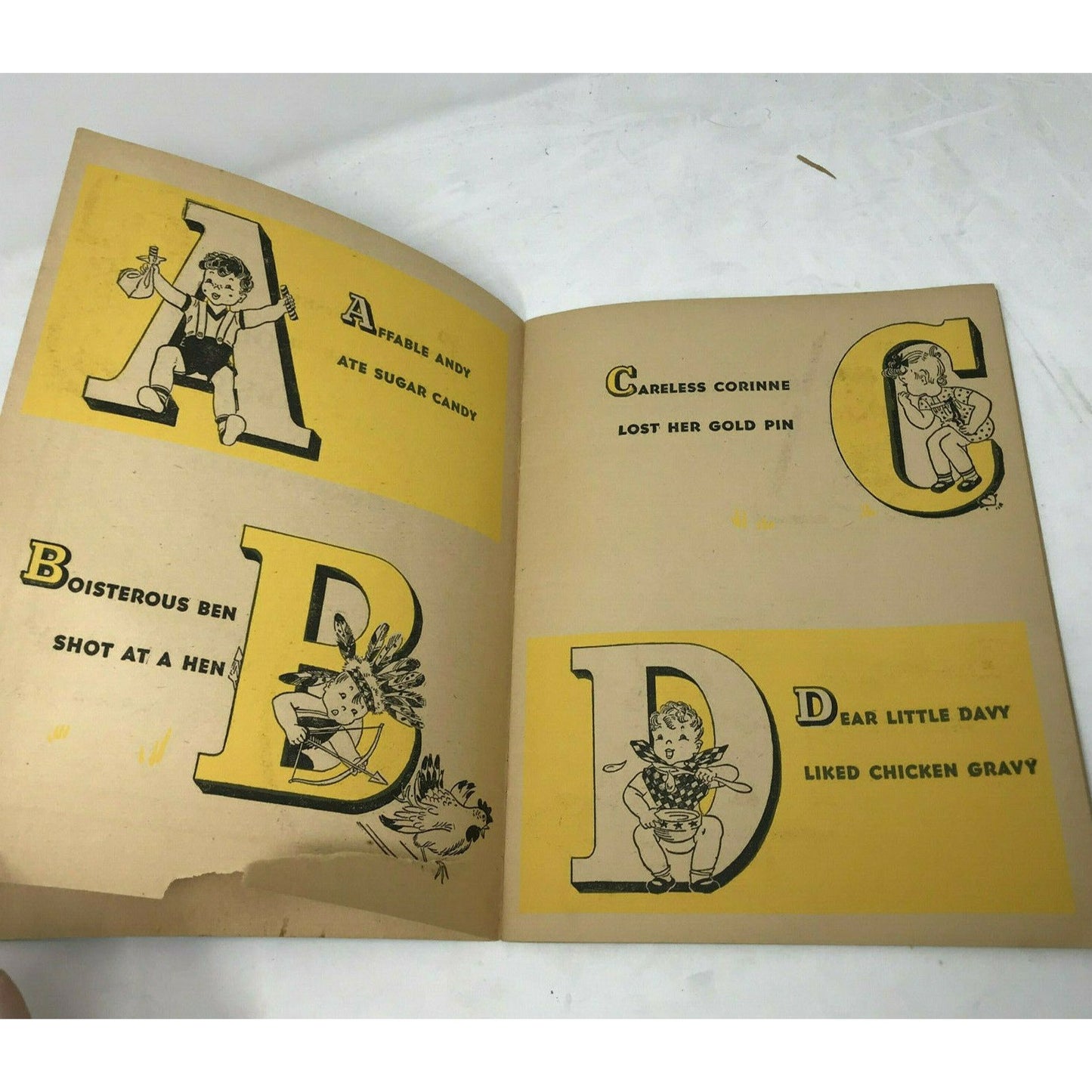 Vintage LITTLE FOLKS' ALPHABET Carolyn Wells (1944) ABCs - Classic Children's Book