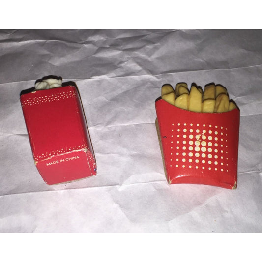 Vintage Fast Food Fries & Popcorn Refrigerator Magnets (2)