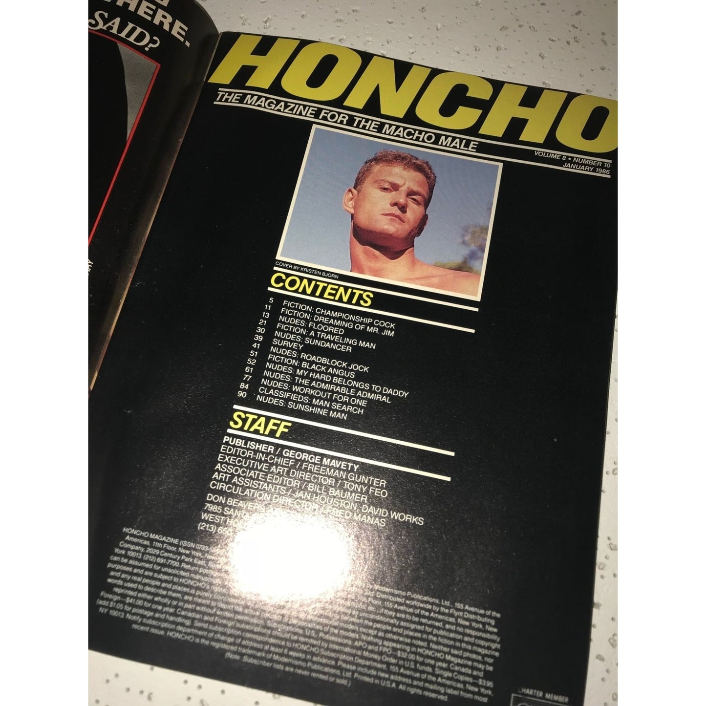 Vintage Collectible Jan. 1986 HONCHO Adult Magazine