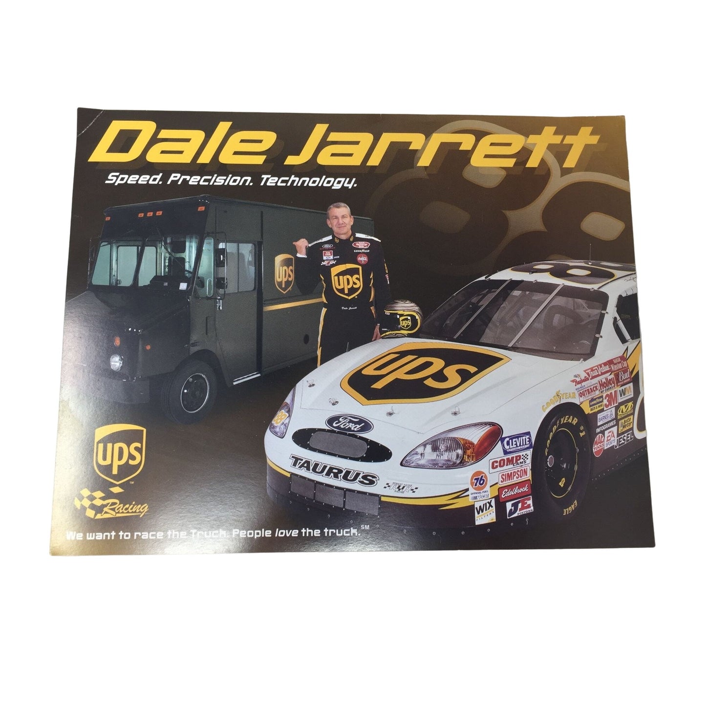 Vintage NASCAR DALE JARRETT #88 CAR UPS Poster Print Ads (2)