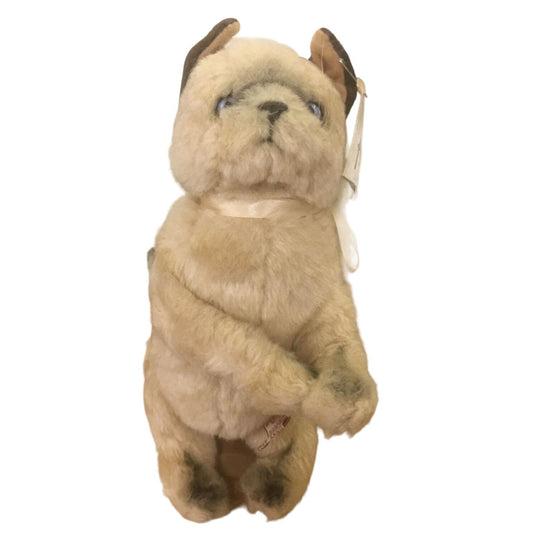 Avanti Siamese Cat Plush Stuffed Animal - Realistic Cat with Cream Colored Bow - Vintage Plush Collectible