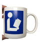 Gaylord Coffee Mug with Person reading Book- Blue and White