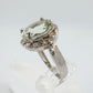 Big and Beautiful Green Amethyst and Diamond Ring - Size 6.25