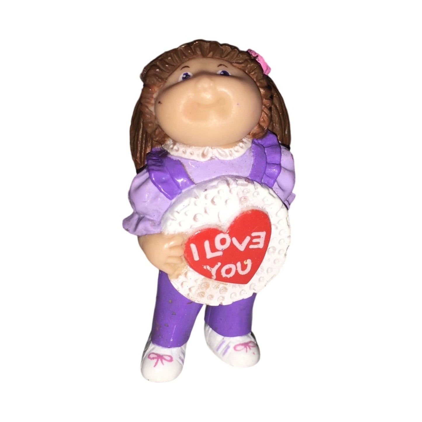 1984 Vintage Cabbage Patch Kids Figure Holding "I Love You" Heart