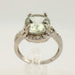 Big and Beautiful Green Amethyst and Diamond Ring - Size 6.25