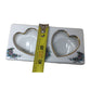 Ceramic Heart Trinket Dish/Jewelry Holder with Two Hearts/Flower print