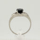 Black Sapphire and Diamond Accent Oval Ring - Sterling Silver - Size 7 - Simple Beauty!