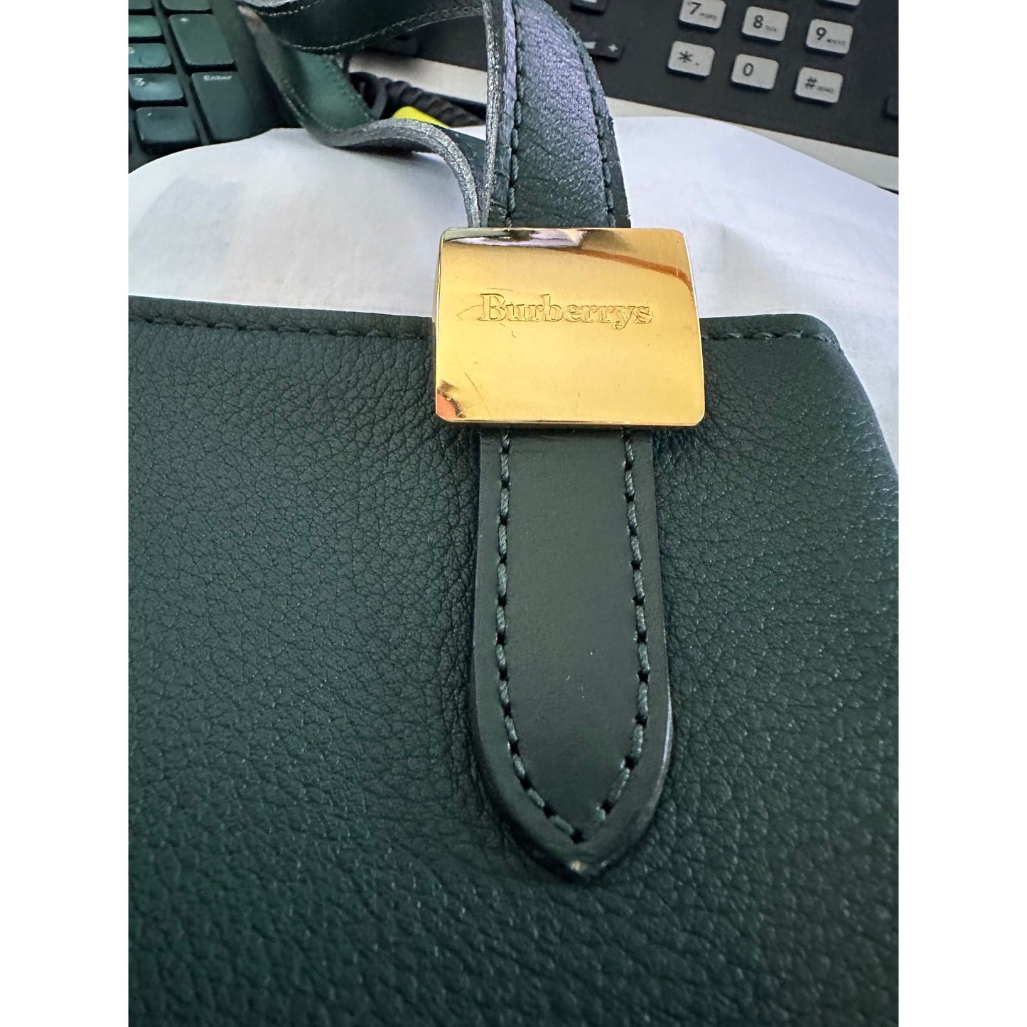 Hunter Green Leather Burberry Bag