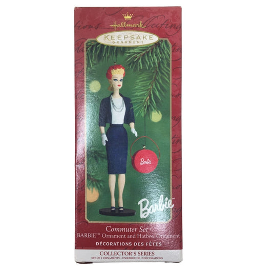 Vintage 2000 Hallmark Keepsake Ornament Commuter Set Barbie- Collectors Series