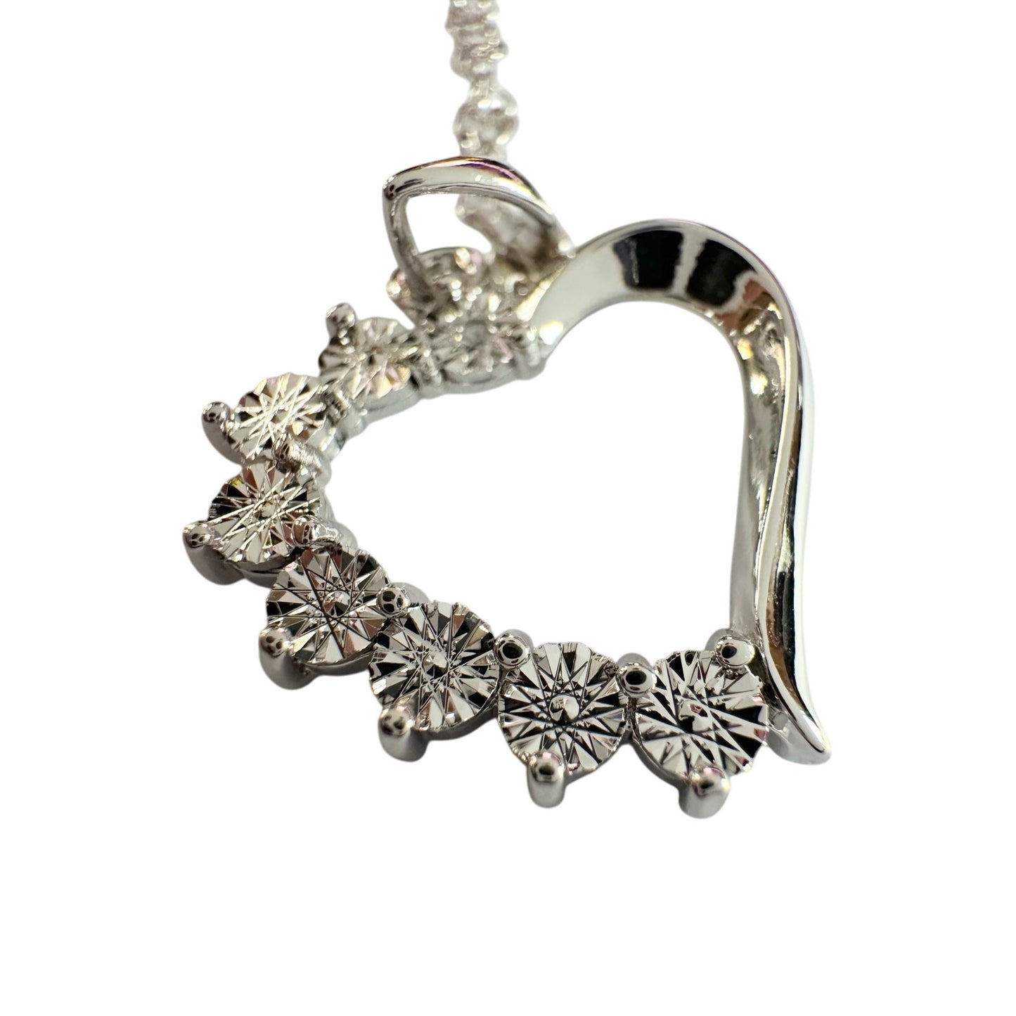 Beautiful Heart Necklace - Illusion Set Diamond Accent