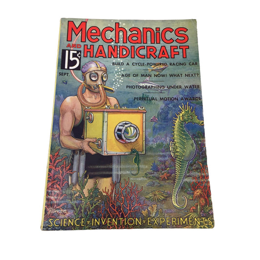 Mechanics and Handicraft September 1935 Magazine- Science- Invention- Experiments