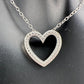 Simply Beautiful Sterling Silver Heart Necklace with Natural Diamond Accents