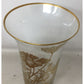 50th Anniversary Tall Clear Glass Footed Vase with Gold Tone Flowers