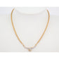 Mario Valentino Evening Necklace w Crossing Rhinestone Bands - Larger Main Stone