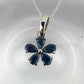 Natural Blue Sapphire Flower Necklace with Pendant - Sterling Silver  - Simply Beautiful!