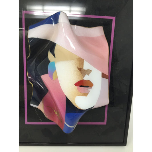 Nieleen Colorful Rectangular 3D Wall Art/Decor of Woman's Face - 10 by 12 inches