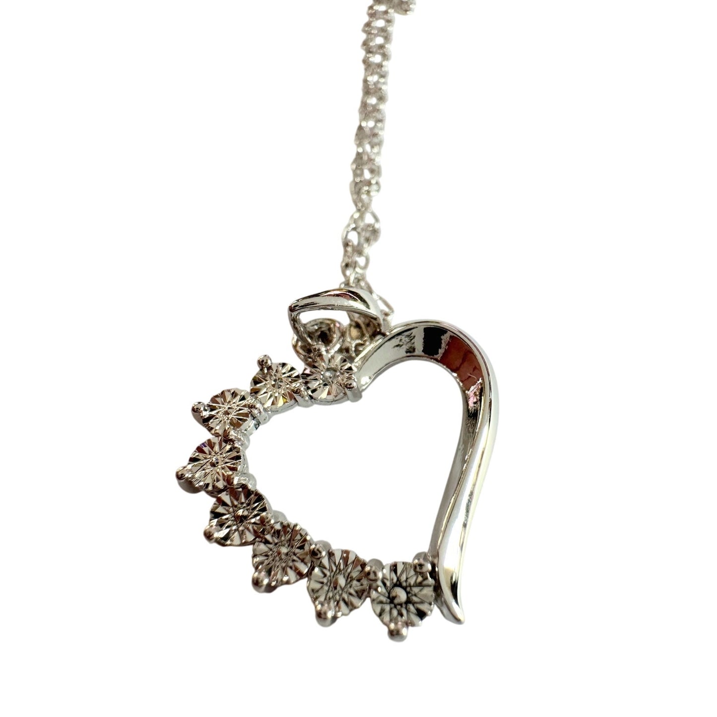 Beautiful Heart Necklace - Illusion Set Diamond Accent