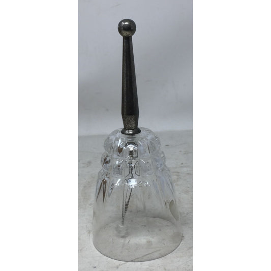 Vintage Princess House Crystal Glass Dinner Wedding Hand Bell w/ Silverplate handle