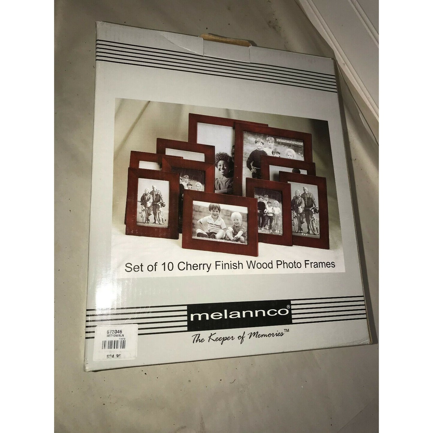 Melannco Set Of 10 CHERRY Finish Wood PHOTO FRAMES New In Box