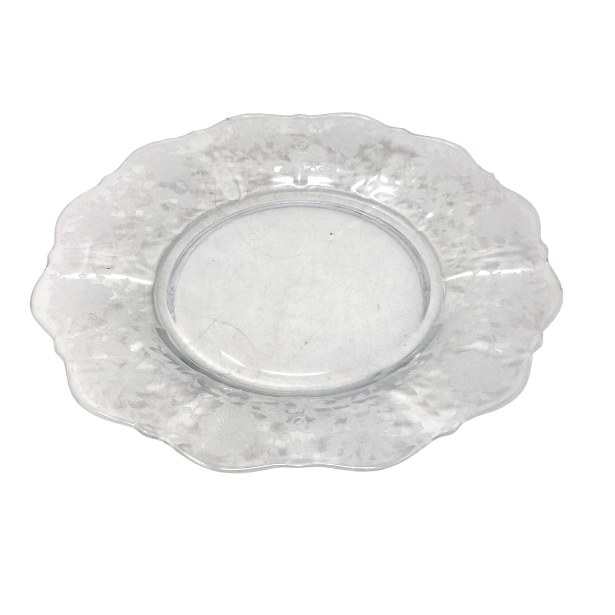 Vintage Cambridge Glass Wildflower Etched Lunch or Salad Plate (8") Cambridge Glass Company  A+ Stuff Drinking, Dining & More