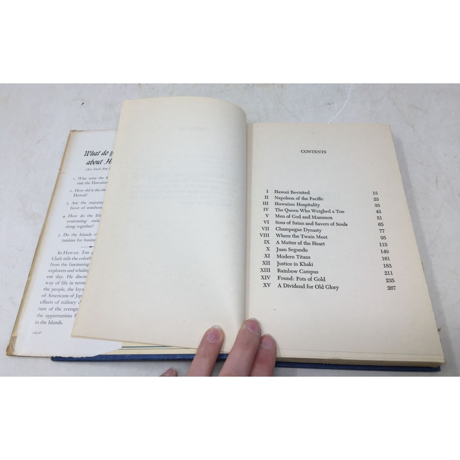 Vintage Hardcover Book Titled Hawaii: The 49th State written by Blake Clark and published around 1947. A+ Stuff  A+ Stuff Vintage Books