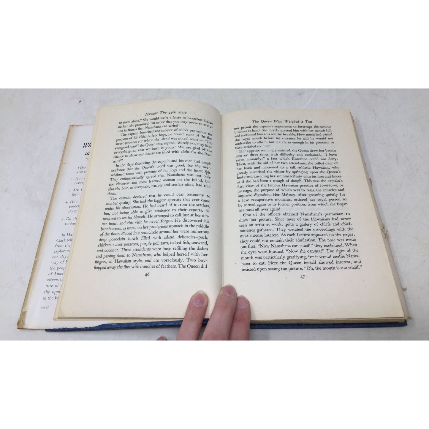 Vintage Hardcover Book Titled Hawaii: The 49th State written by Blake Clark and published around 1947. A+ Stuff  A+ Stuff Vintage Books