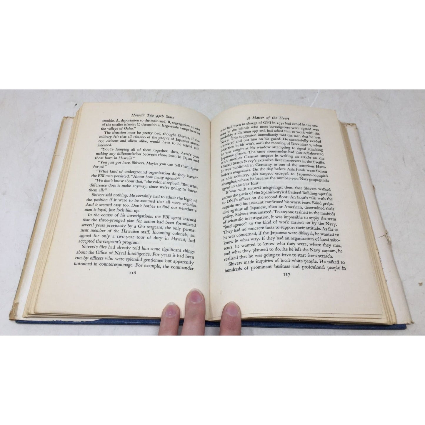 Vintage Hardcover Book Titled Hawaii: The 49th State written by Blake Clark and published around 1947. A+ Stuff  A+ Stuff Vintage Books