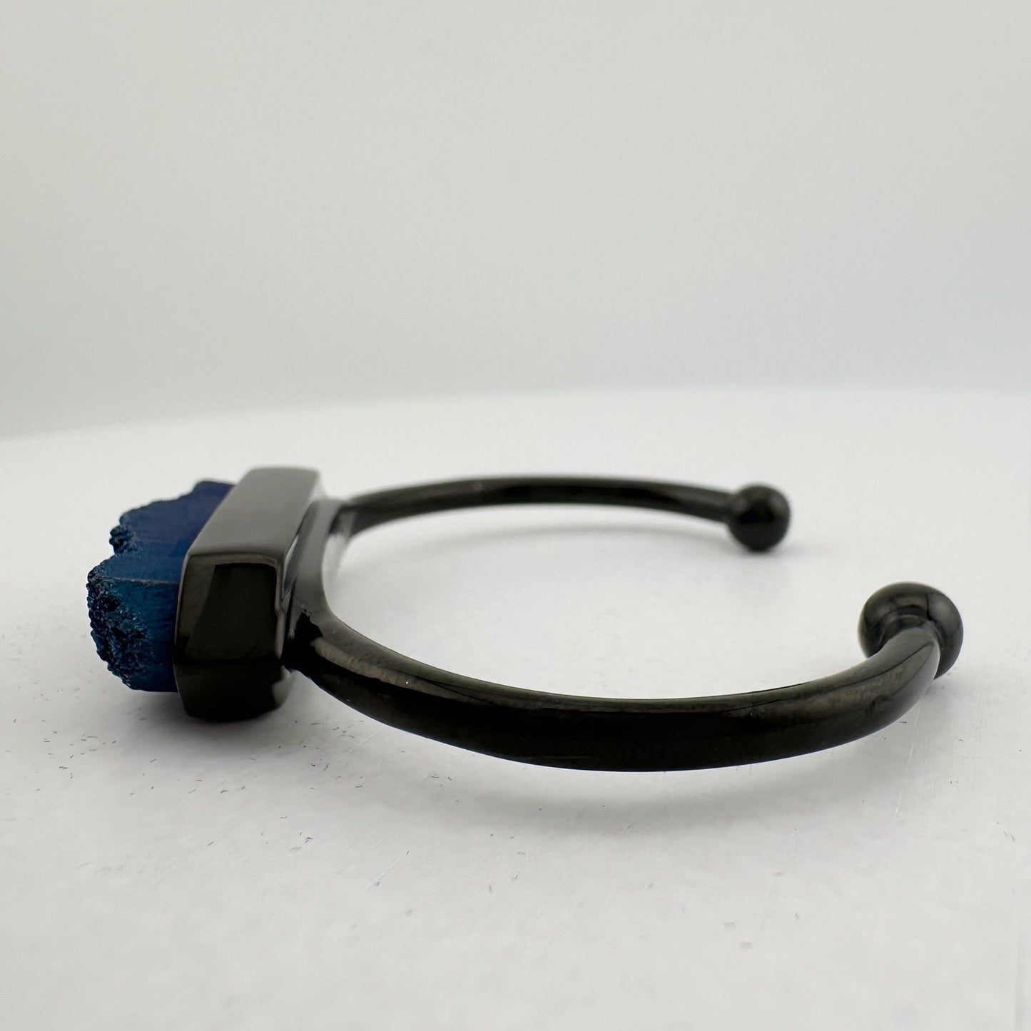 Black Ondine Blue Quartz Bangle Bracelet