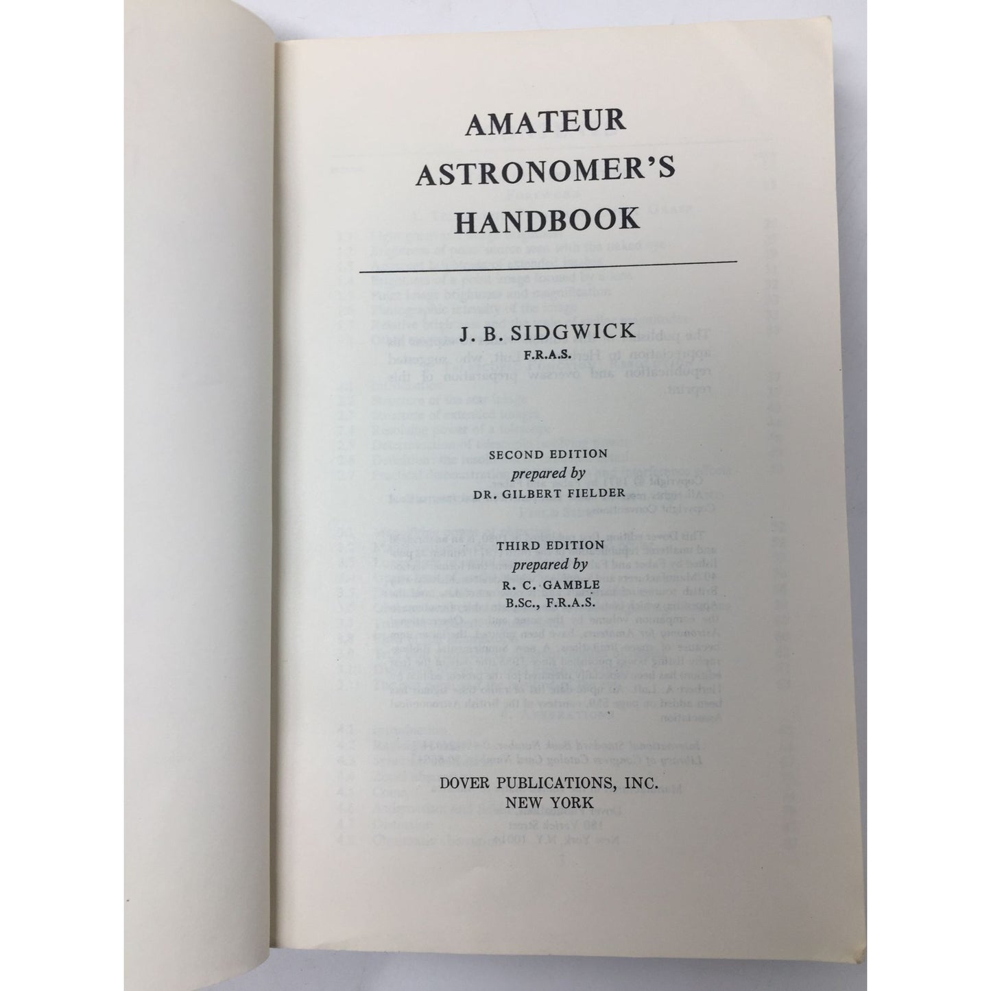 Amateur Astronomer's Handbook by J. B. Sidgwick