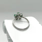 1.36 Carat Emerald Flower Shaped Ring in Sterling Silver Setting - Size 7