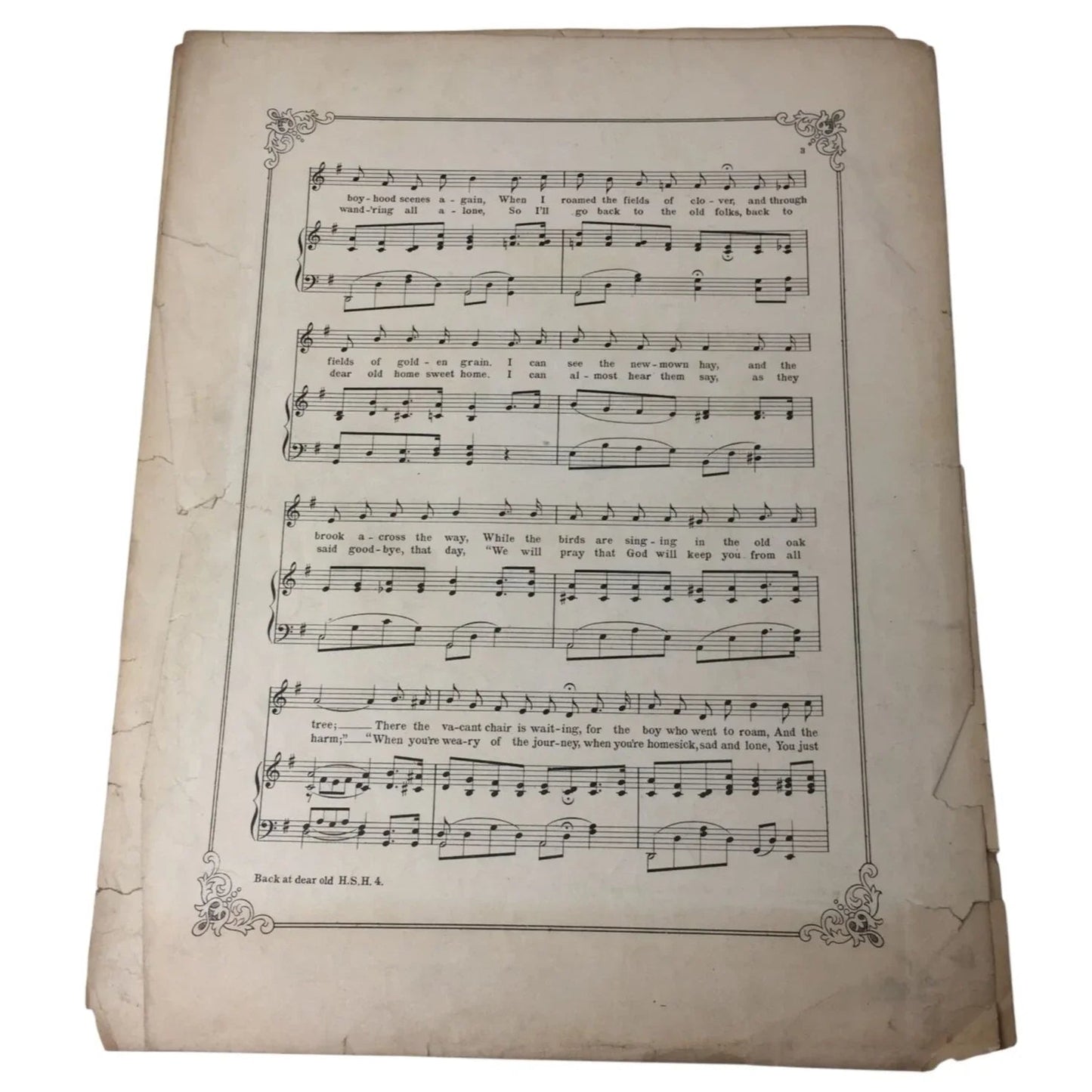 ''Back at dear old home sweet home'' Vintage Sheet Music - A+ Stuff - SHEET MUSIC - A+ Stuff