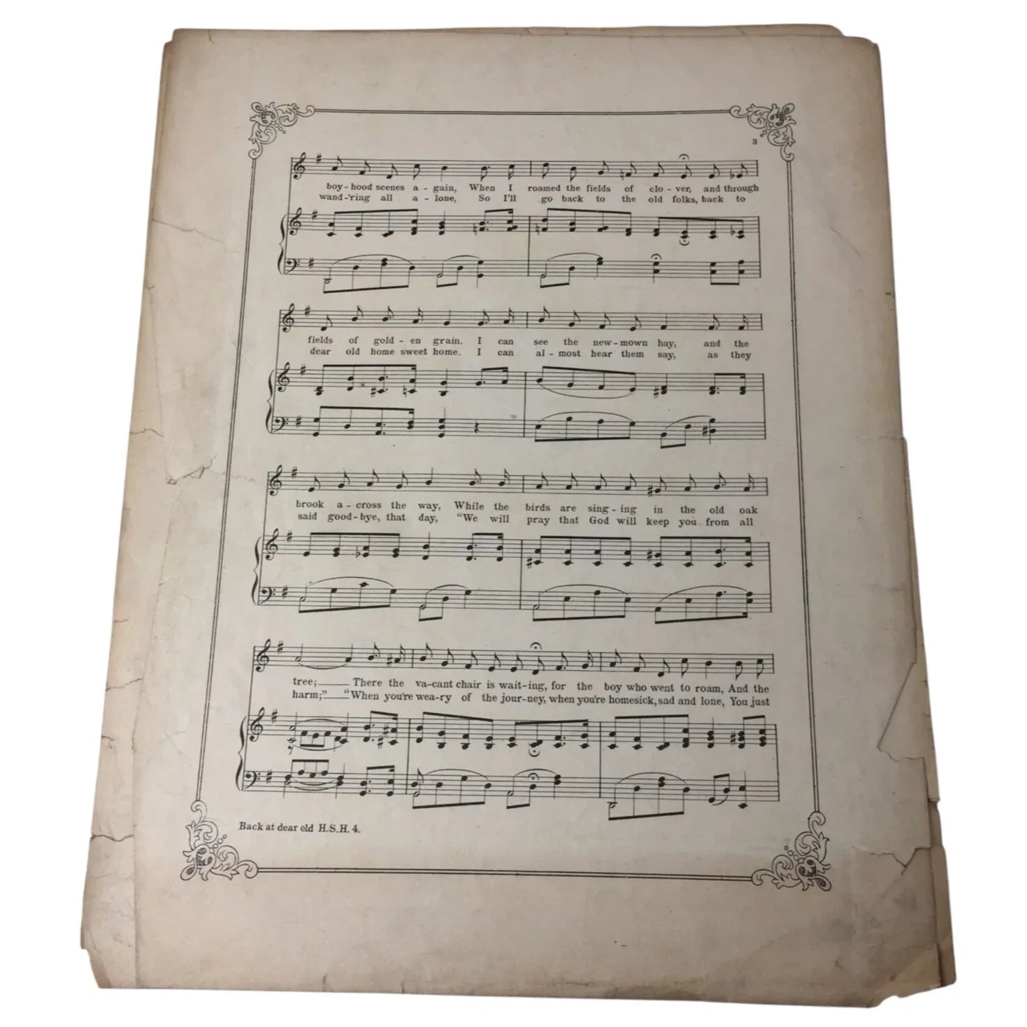 ''Back at dear old home sweet home'' Vintage Sheet Music - A+ Stuff - SHEET MUSIC - A+ Stuff
