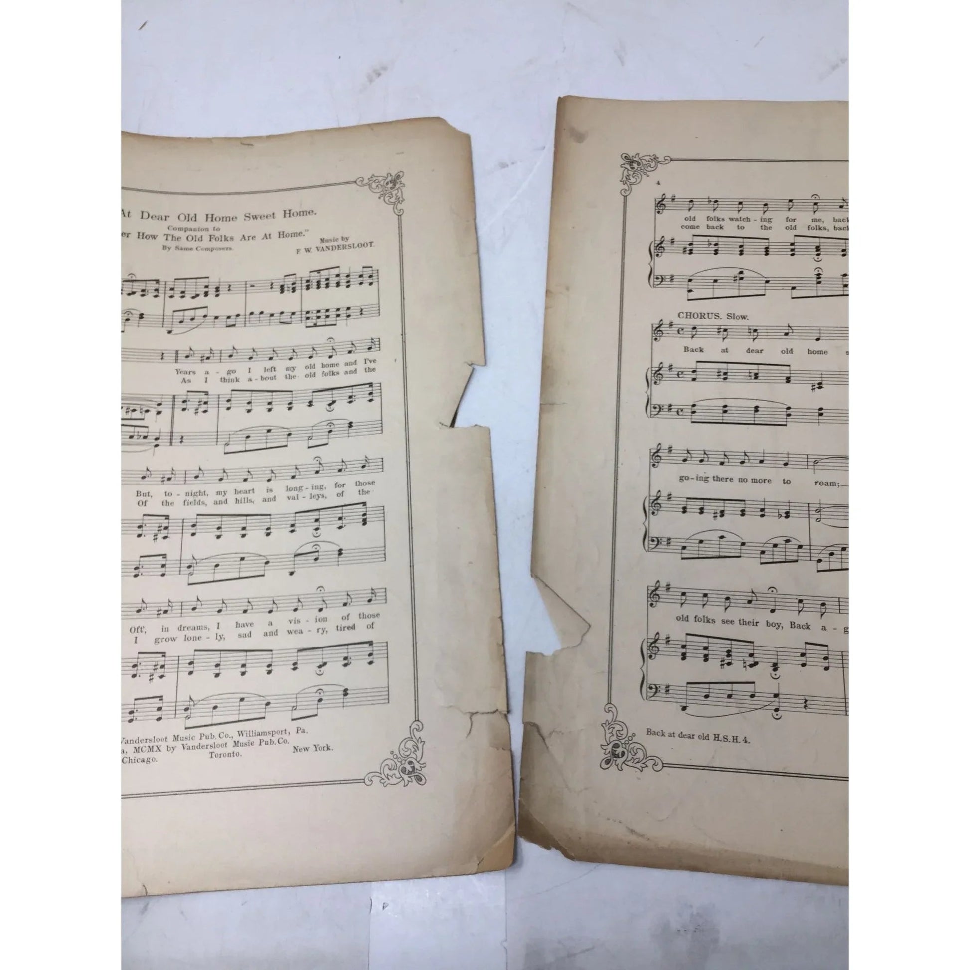 ''Back at dear old home sweet home'' Vintage Sheet Music - A+ Stuff - SHEET MUSIC - A+ Stuff